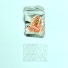 Press On Nails - Nude Ombre Diamond - Long Coffin False Tips Stick On Manicure