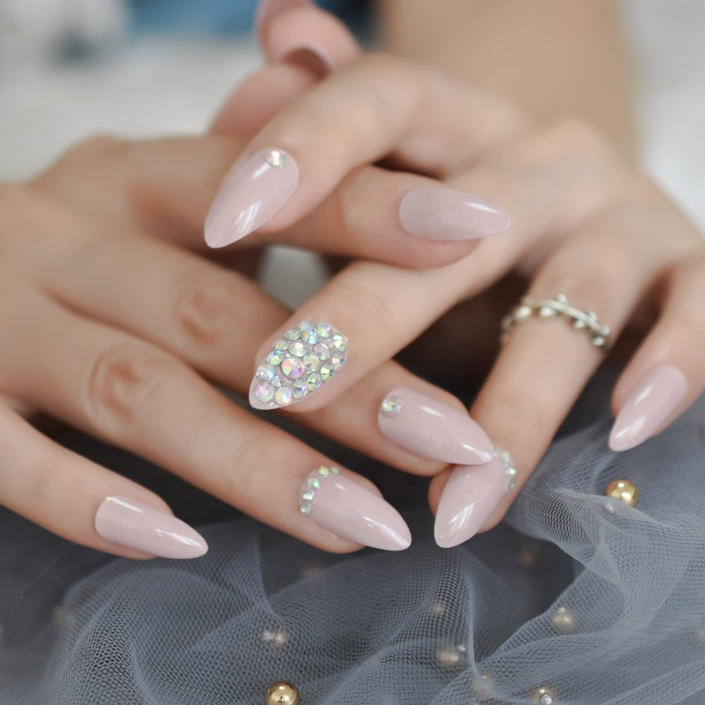 WHITE LIES: French Tip Medium Almond Press On Nails | Lavaa Beauty