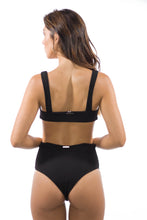 Essex Ribbed Front Tie Top Black